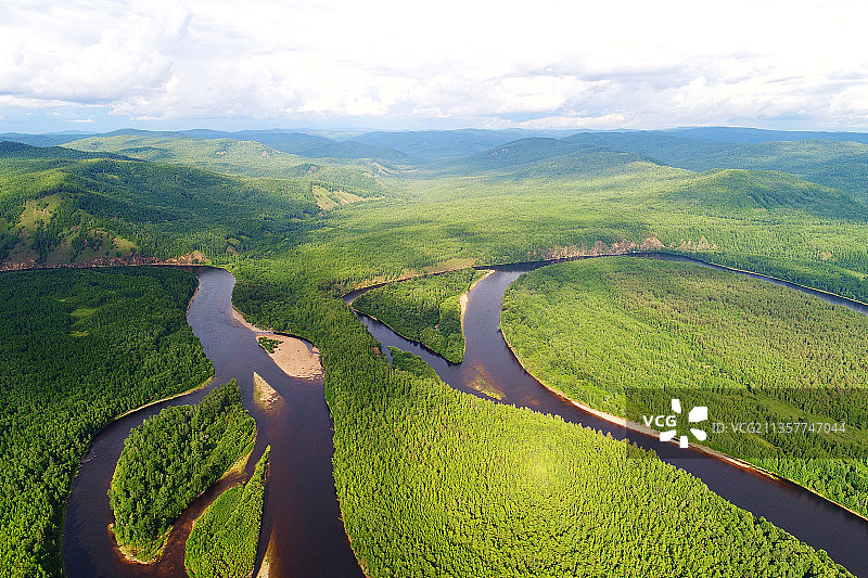 大兴安岭激流河森林风光图片素材