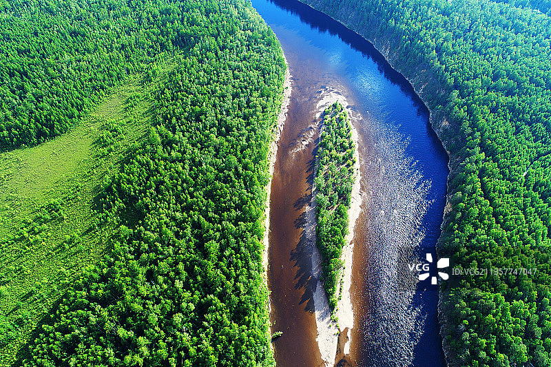 大兴安岭激流河森林风光图片素材