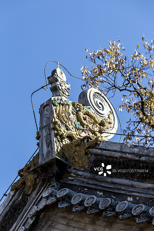 北京市门头沟区潭柘寺鸱吻（螭吻）图片素材