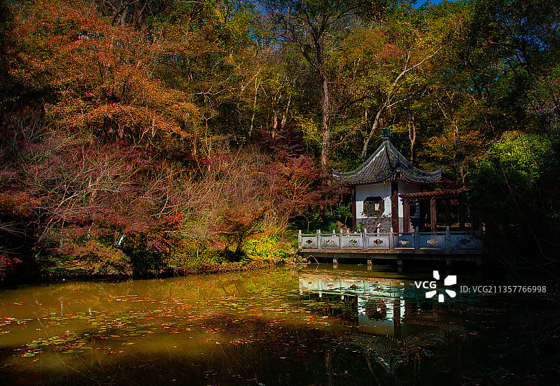 栖霞山桃花湖图片素材