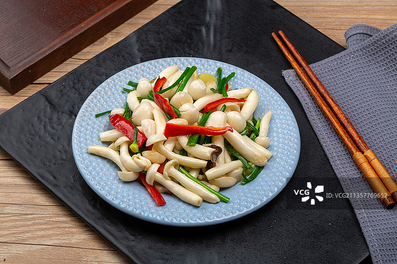 清炒白玉菇图片素材