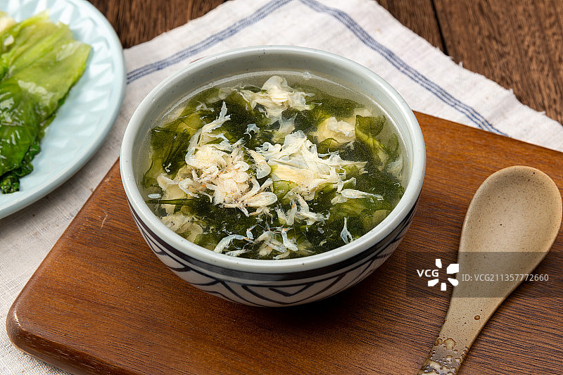 紫菜虾米汤图片素材