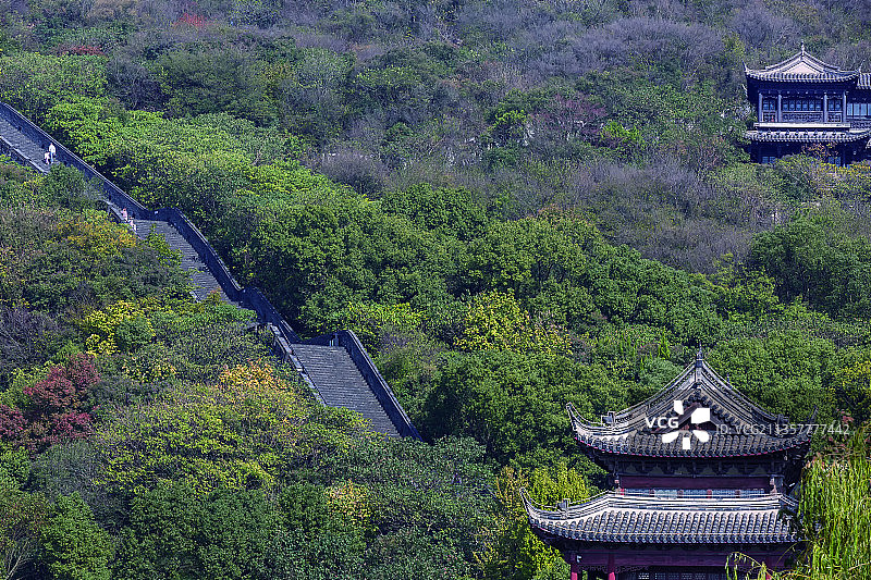 常熟虞山十八景之西城楼阁图片素材