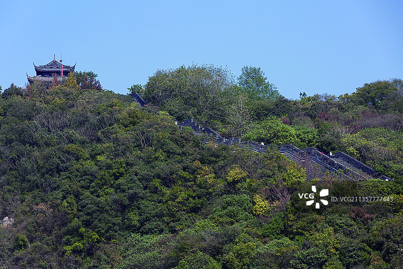 常熟虞山十八景之西城楼阁图片素材