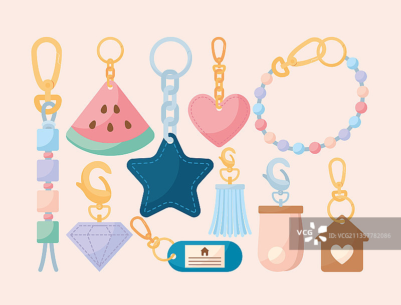 漂亮的钥匙链物品图片素材