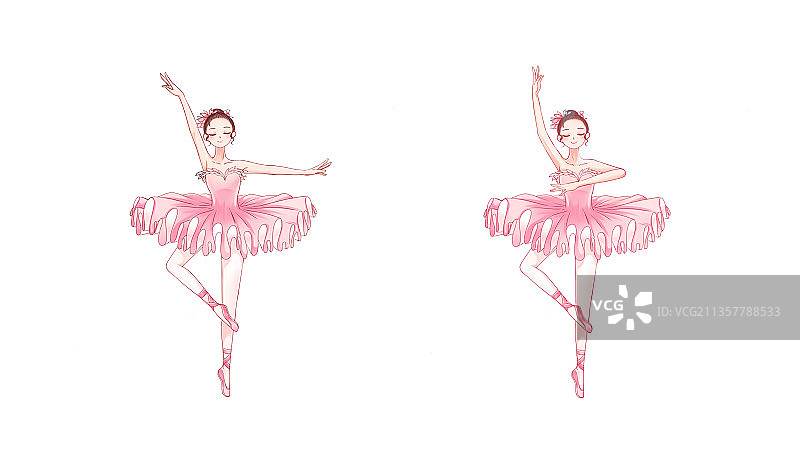 优美的芭蕾舞者动作插画素材图片素材