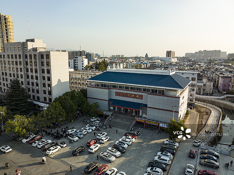 湖北麻城市博物馆航拍图片素材