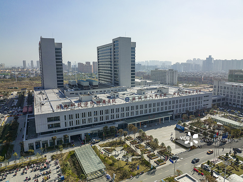 湖北省麻城市人民医院航拍全景图片素材