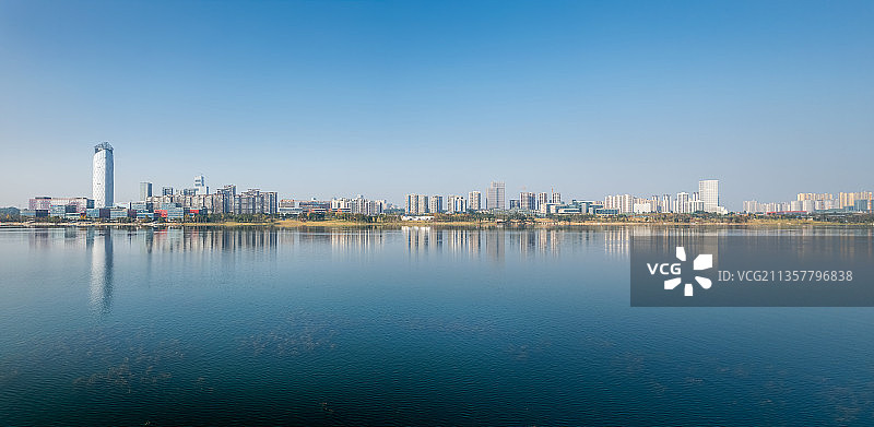 四川成都天府新区兴隆湖水质改善重新开放图片素材