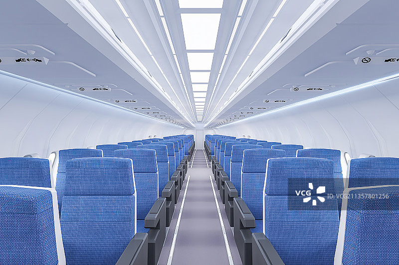 飞机客机机舱内部图片素材