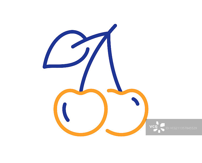 樱桃线条图标水果食品标志图片素材