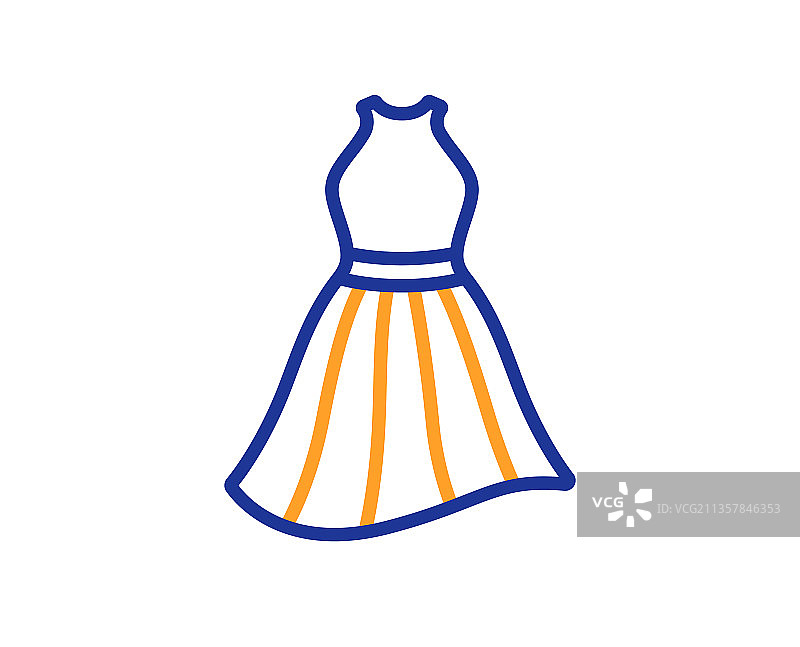连衣裙线条图标服装礼服标志图片素材