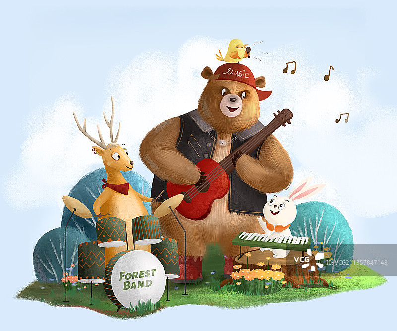 森林生日会图片素材