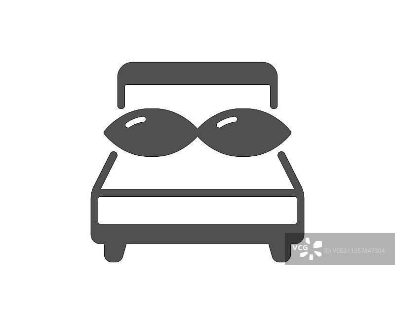 床枕头质量图标，夜间睡眠休息标志图片素材