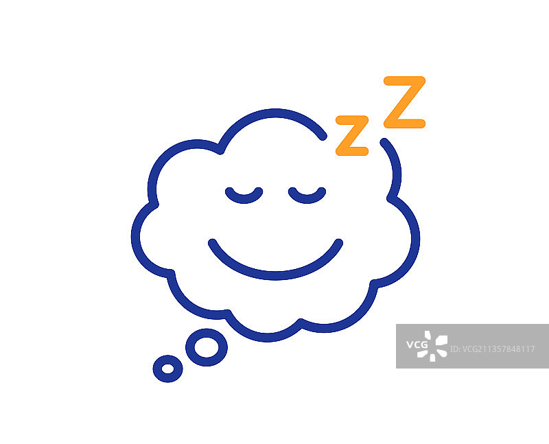 睡眠线条图标（夜间休息标志）图片素材