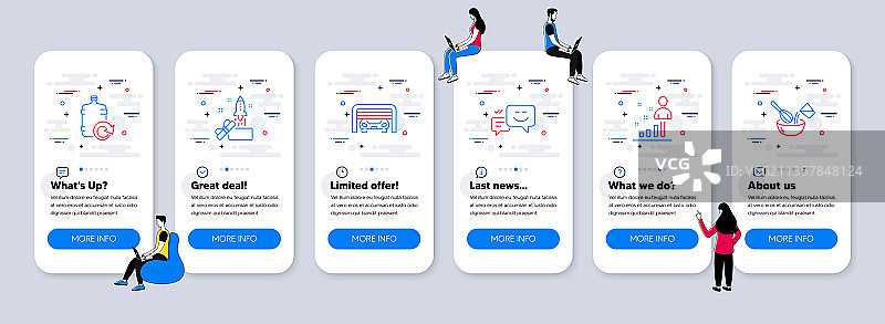 包含饮用水补充图标的商务图标图片素材