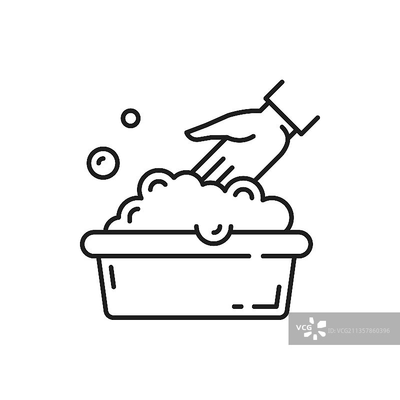 不可机洗手洗标志细线图片素材