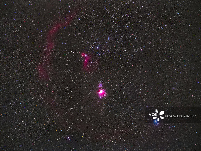 广域巴纳德环，m42猎户座，以及马头星云图片素材