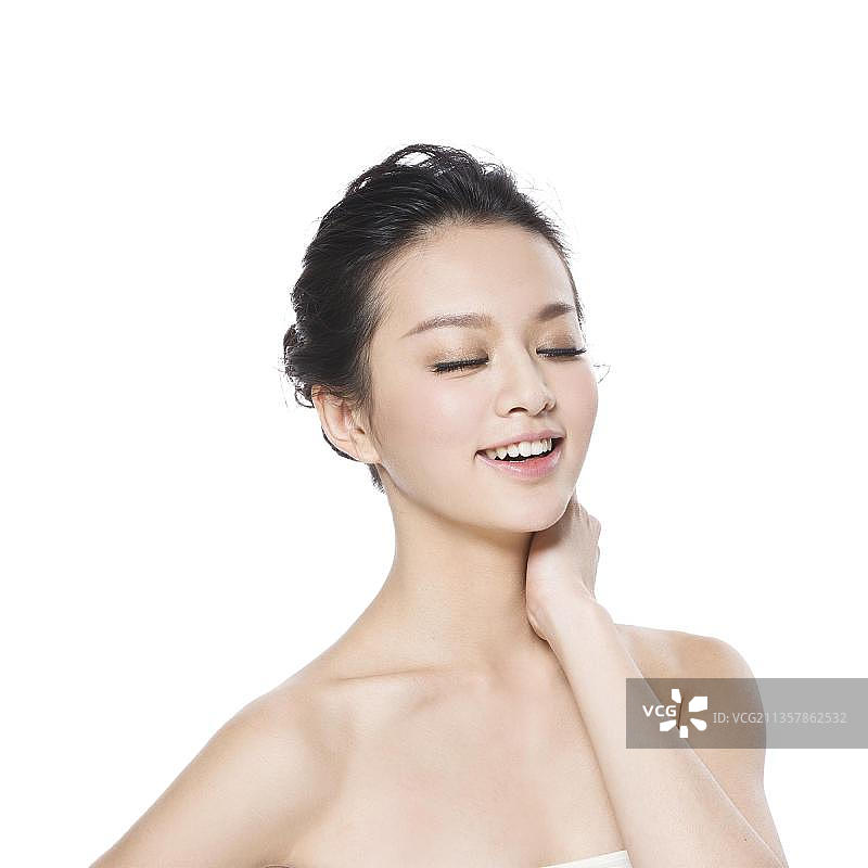 东方青年女人妆面图片素材