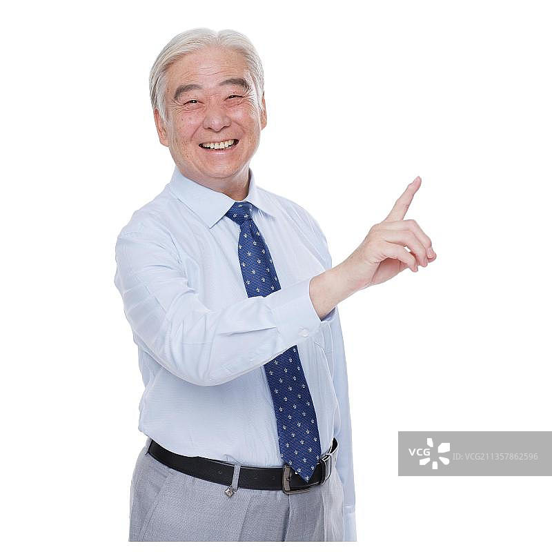 一个成功的老年男人做手势图片素材
