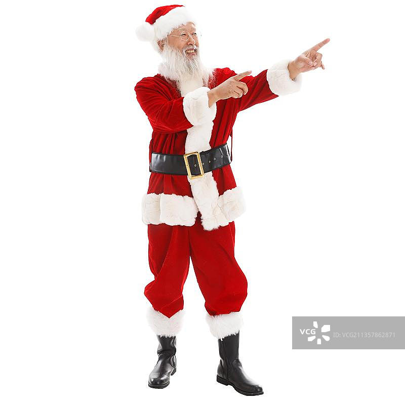 穿着圣诞服的老年男人图片素材