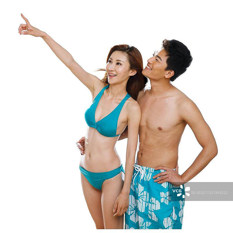 海边的浪漫情侣图片素材