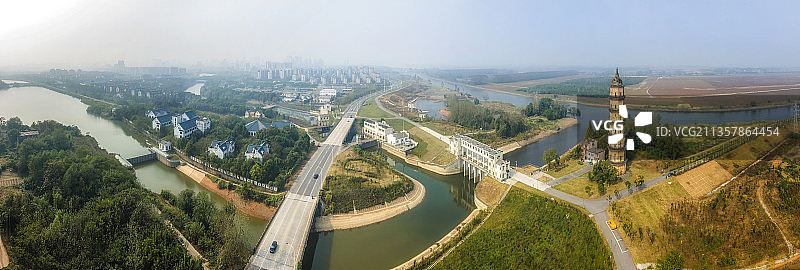 航拍安徽池州妙因塔历史古建筑图片素材