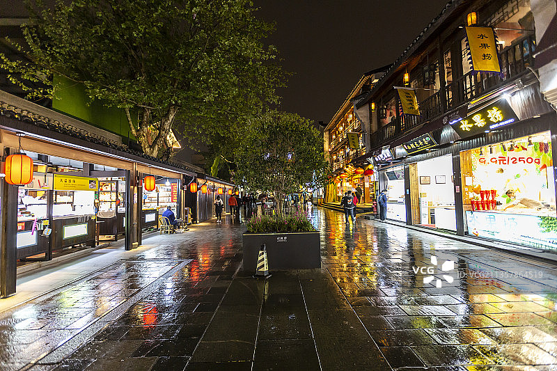 浙江省杭州市河坊街夜景图片素材