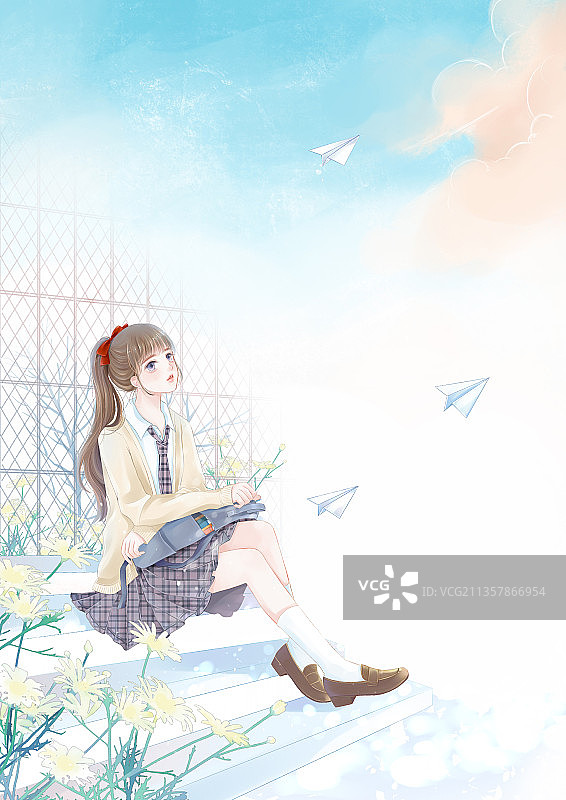 校园女生图片素材