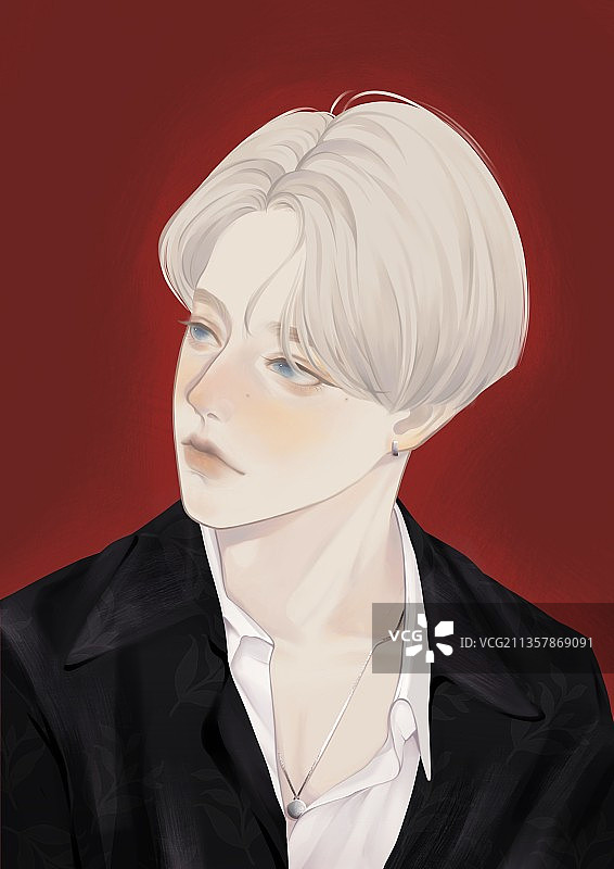 白发男士半身图片素材