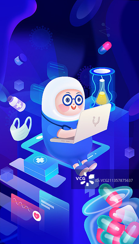 IP医药质感插画图片素材