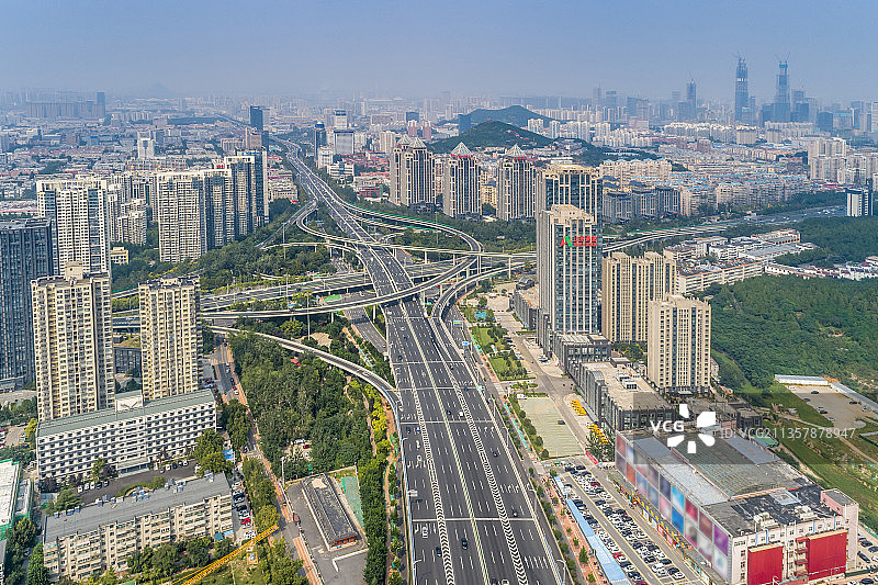 济南燕山立交桥航拍图片素材