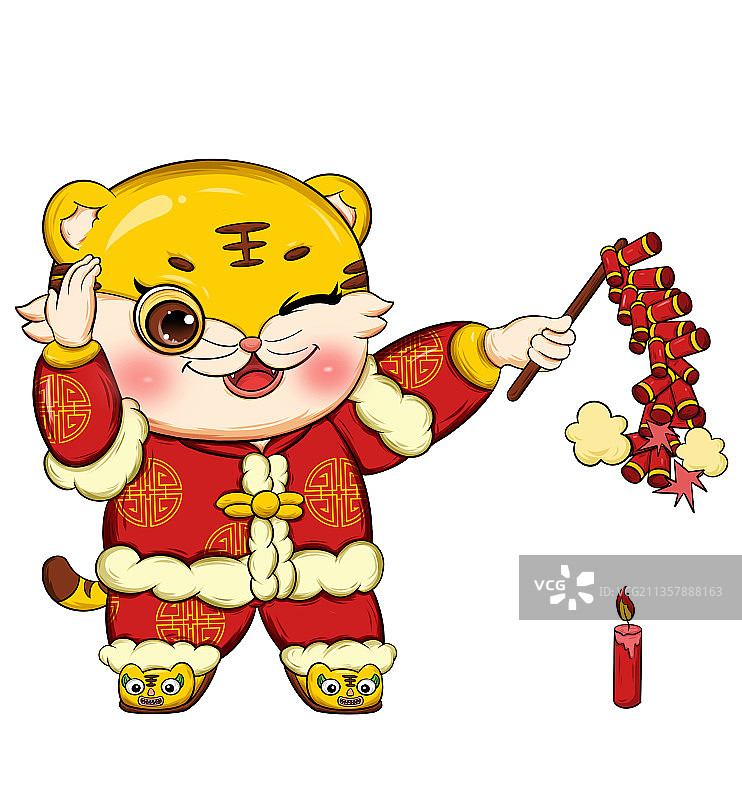 卡通可爱虎年系列插画图片素材