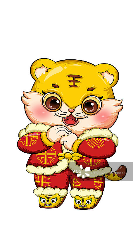卡通可爱虎年春节系列插画图片素材