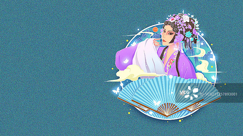 中式国潮唯美京剧人物图片素材