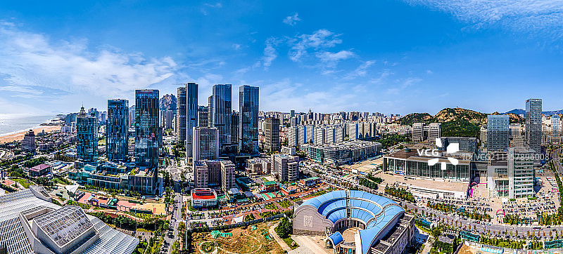 航拍青岛城市建筑景观图片素材