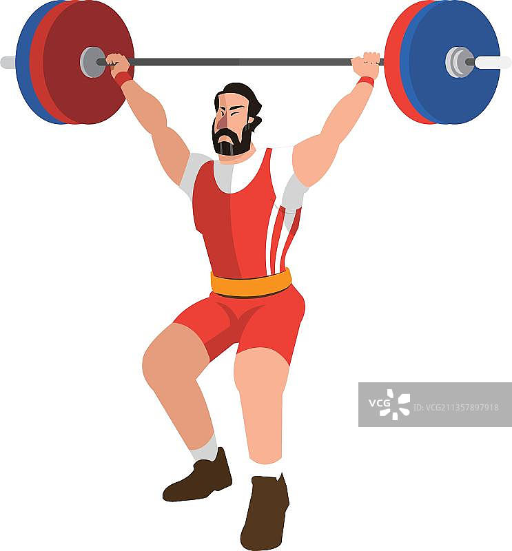 强壮的男人在举重图片素材
