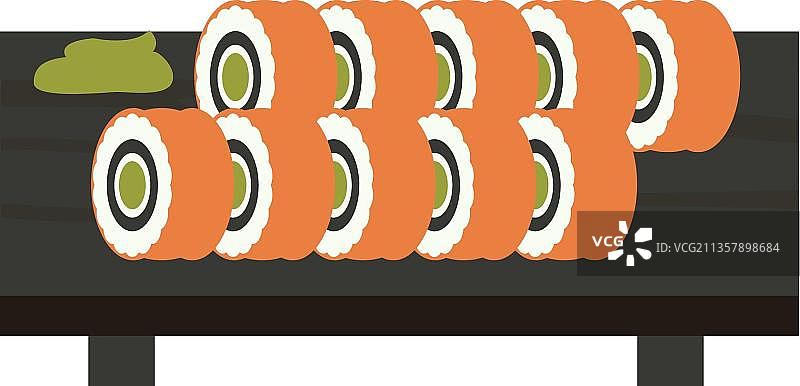 日本彩色寿司卷图片素材