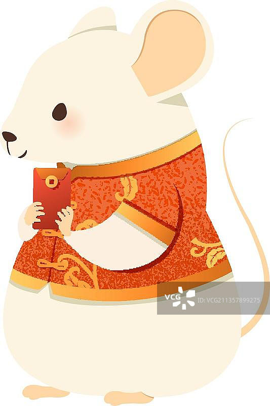 穿红衣服的小白鼠图片素材
