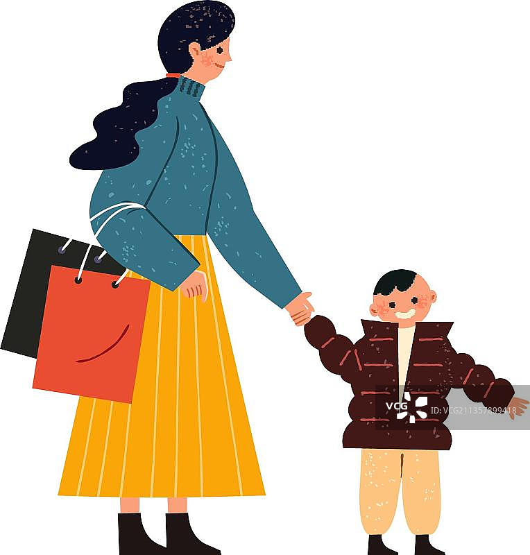 妈妈握着孩子的手图片素材