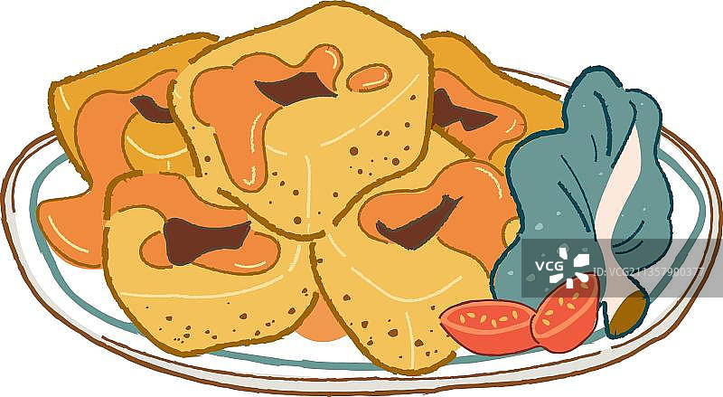 臭豆腐和盘子里的蔬菜图片素材