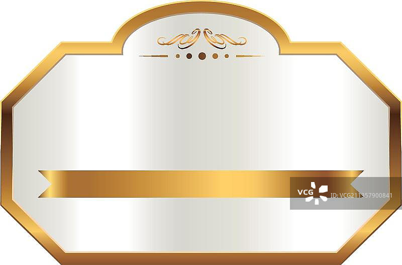 珍珠白标签，金框图片素材