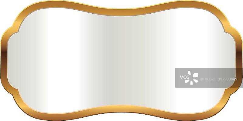 珍珠白标签，金框图片素材