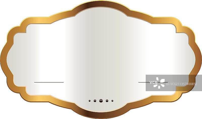 珍珠白标签，金框图片素材