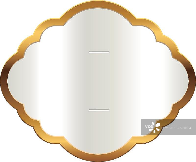 珍珠白标签，金框图片素材