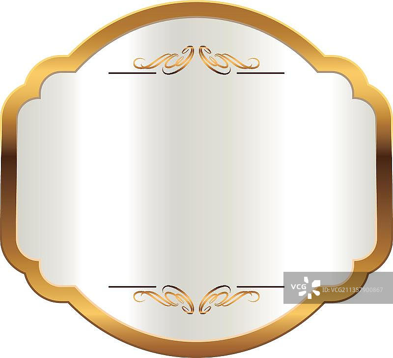 珍珠白标签，金框图片素材