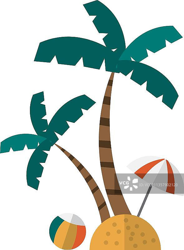 热带度假彩绘图片素材