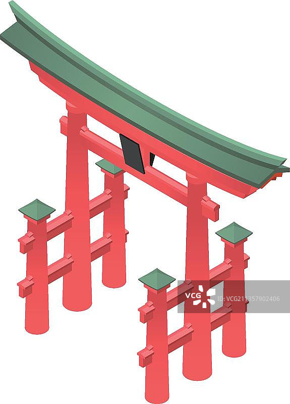 等距红色鸟居图片素材