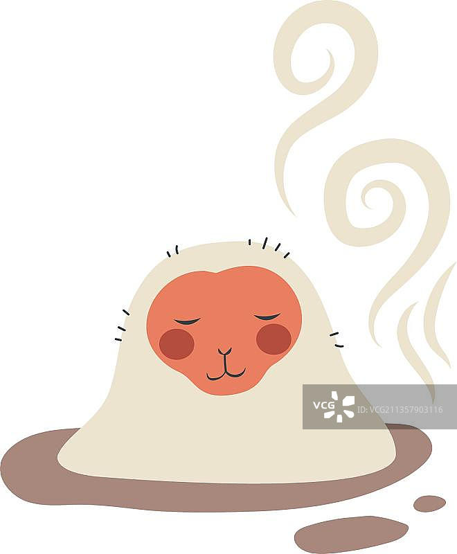 日本猕猴插图图片素材