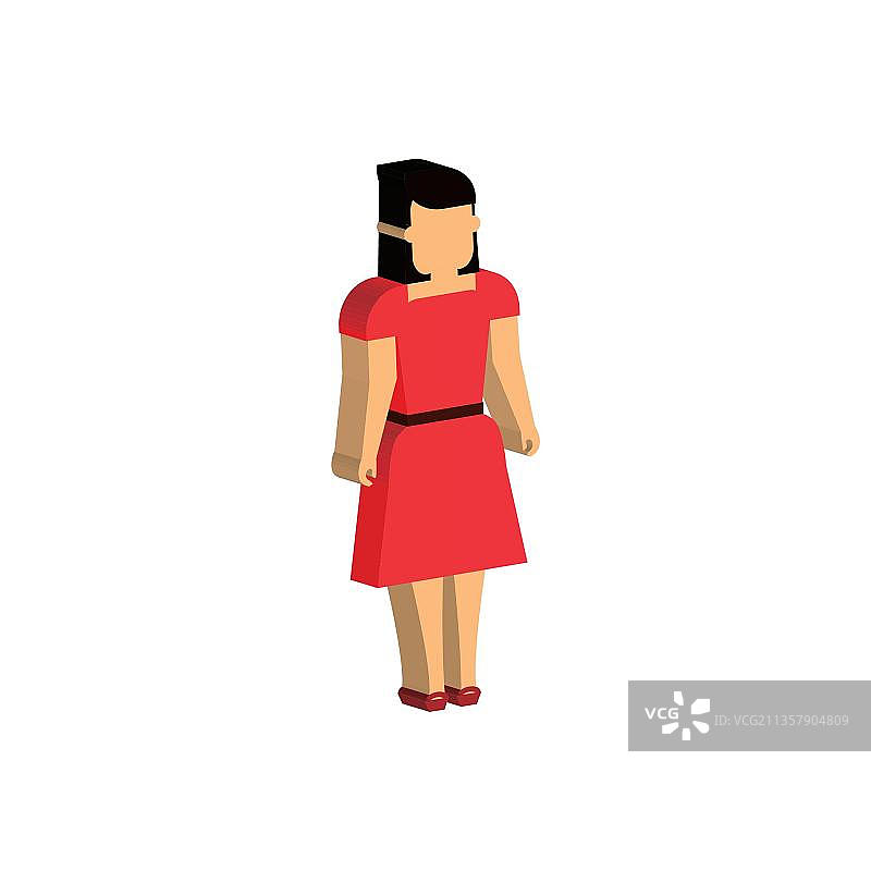 穿红衣服的等腰女孩图片素材